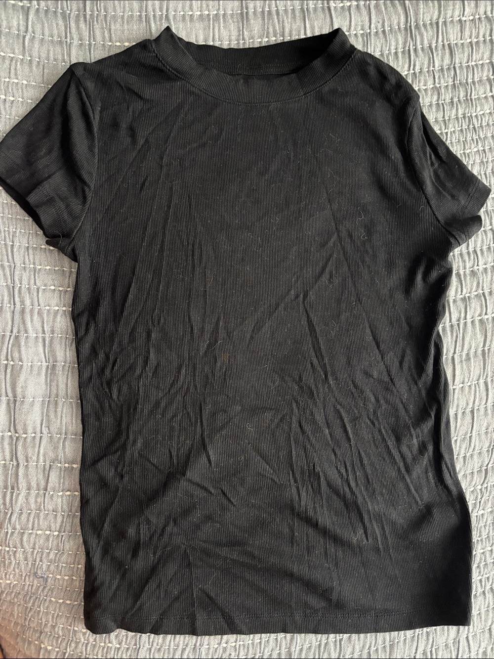 a new day Black Short Sleeve Crewneck Tee